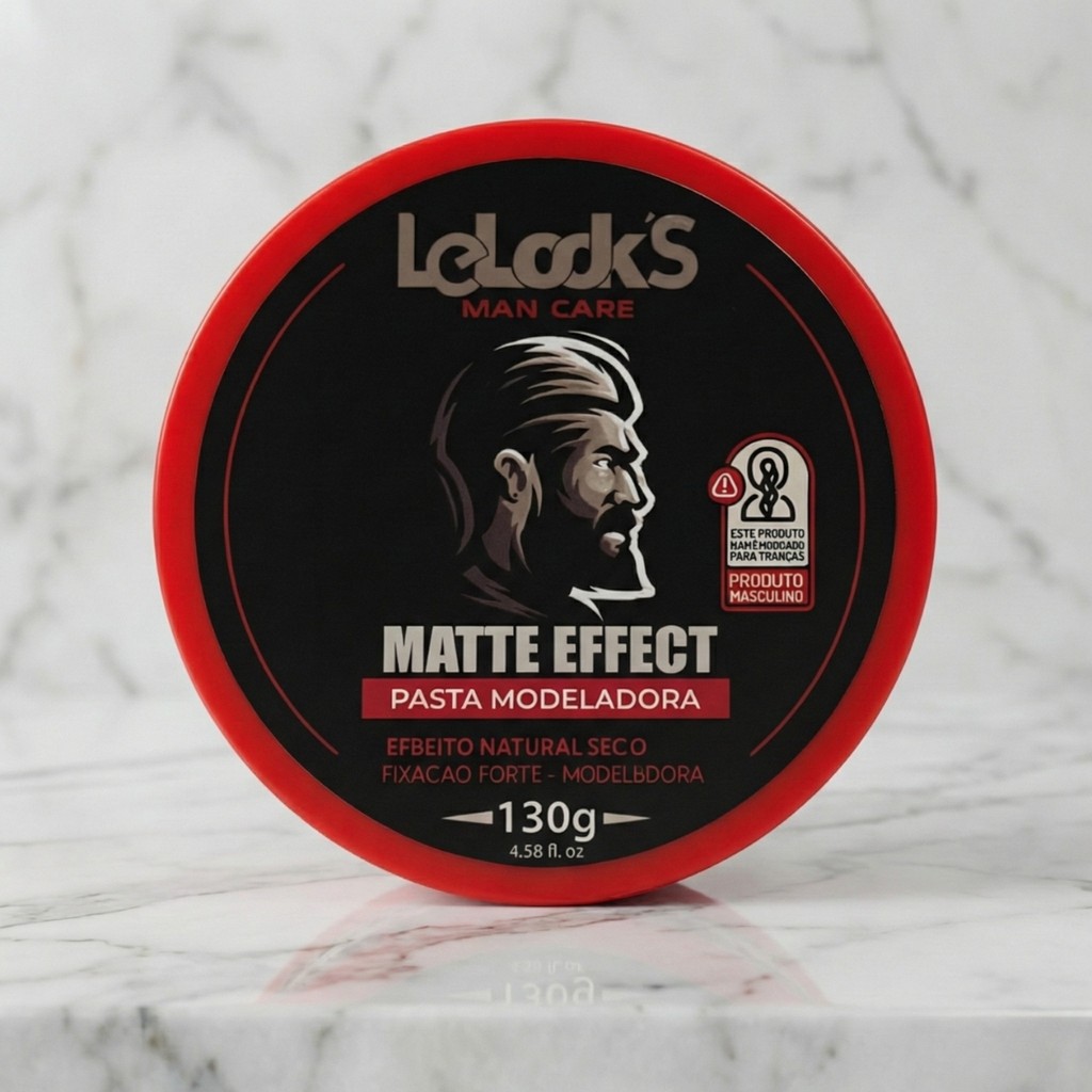 Pomada Modeladora Capilar Lelook’s Efeito Seco 130g – Fixação Forte e Efeito Natural