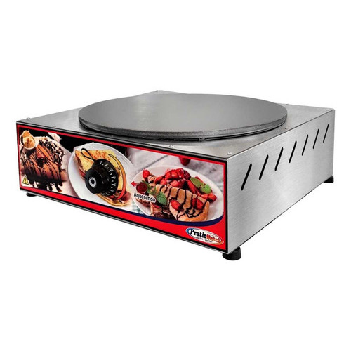 Chapa Panquequeira Crepeira Francês Elétrica Inox 220v