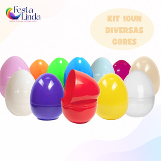 Ovo Surpresa Com Encaixe - Diversas Cores - 10 unidades - Festplastik em Oferta na Shopee