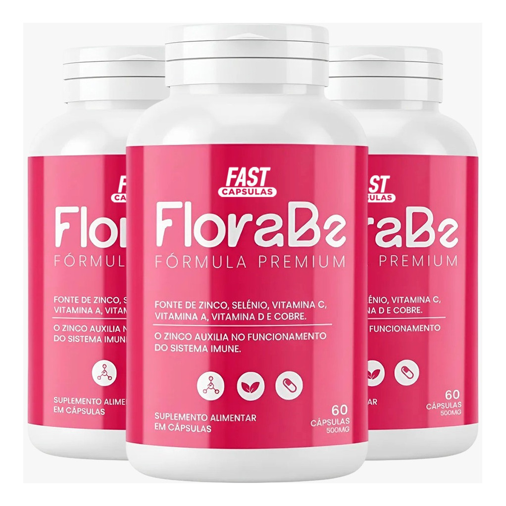 3 Florabe Suplemento Saúde Íntima Flora Feminina 60 Cápsulas