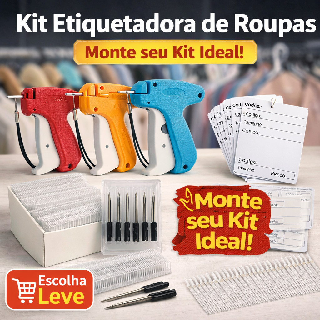 Pistola Etiquetadora de Roupas Aplicador de Pino Tag Agulha Etiquetas para Identificar Preço Tamanho
