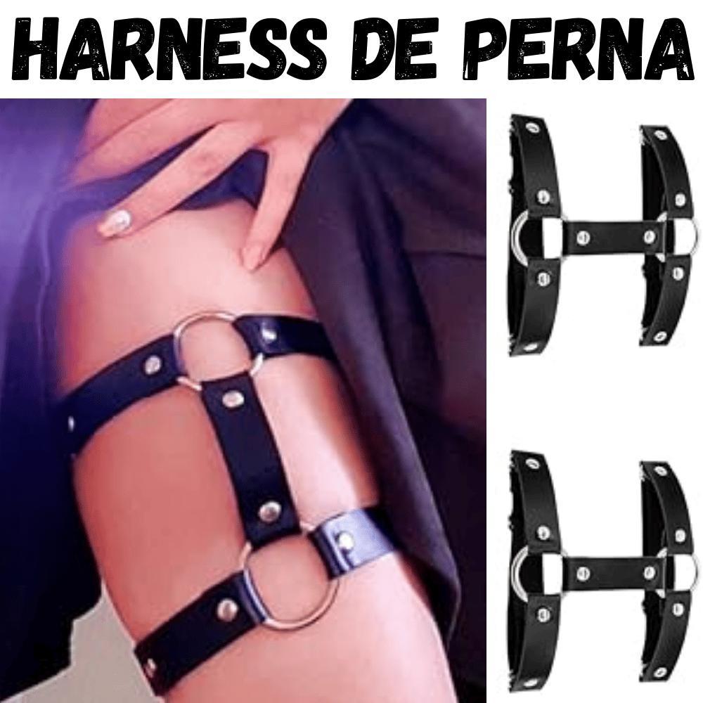 Acessório de Perna Garter Correntes Cinta Liga Persex Couro Gótico Punk Harnes Unisex Ajustável Moda