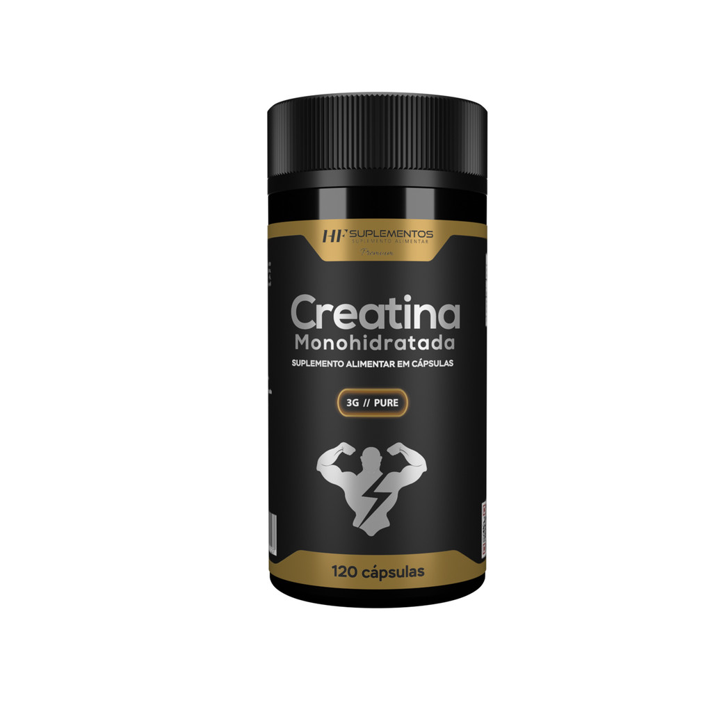 CREATINA MONOHIDRATA 100% PURE 120CAPS 700MG HF SUPLEMENTOS