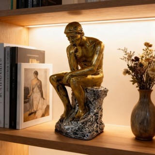 Escultura Decorativa Pensador em Resina Dourada Arte Abstrata Sofisticada para Sala em Oferta na Shopee