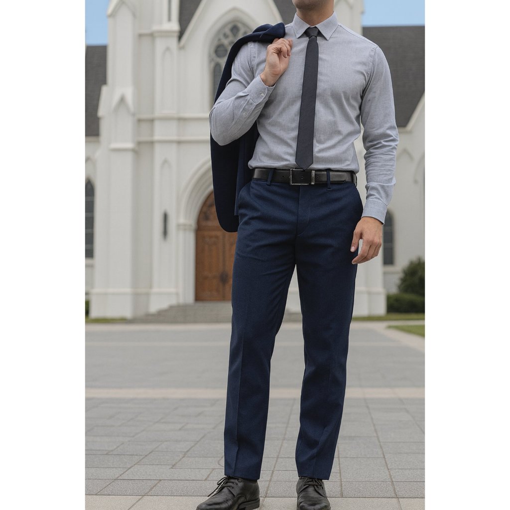 CALÇA SOCIAL MASCULINA COM PREGA OXFORDINE