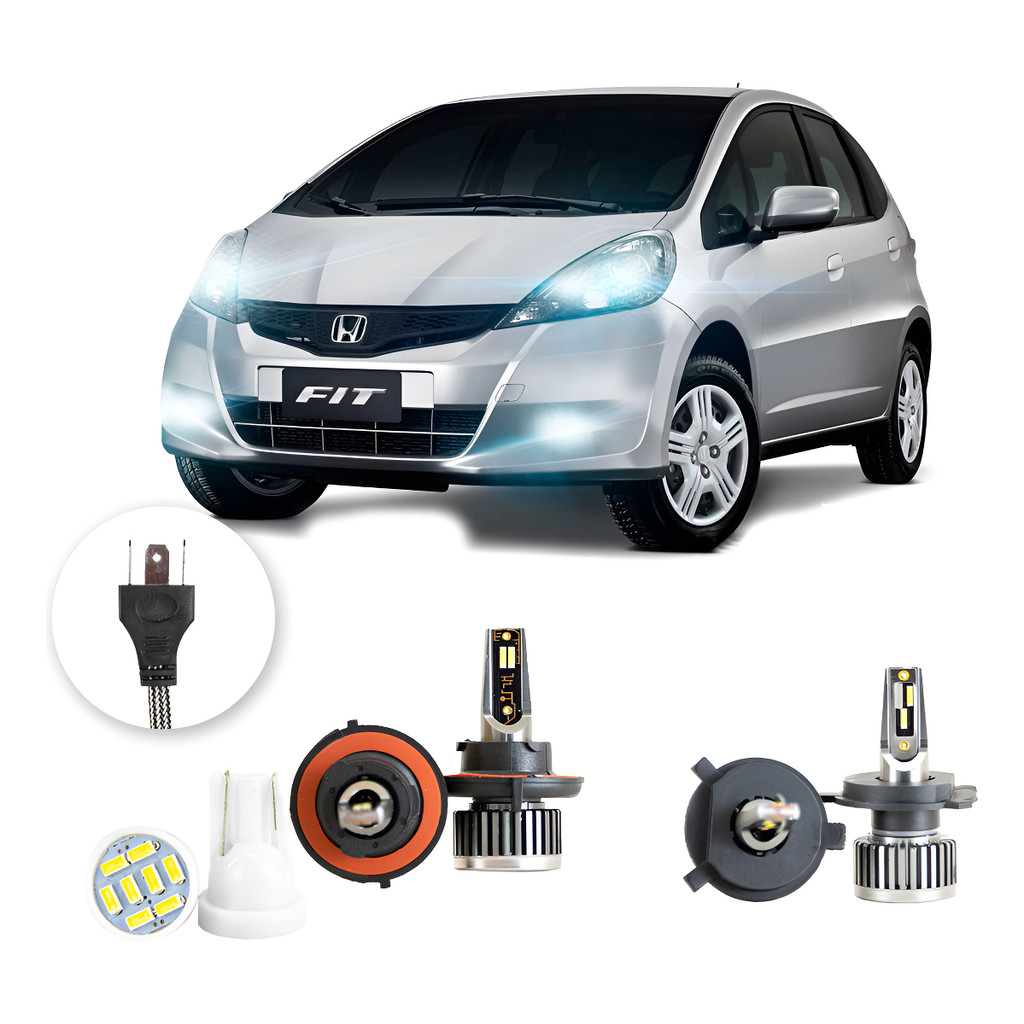 Kit Ultra Led Nano Honda Fit 2013 A 2021 H4 H8 30000lm