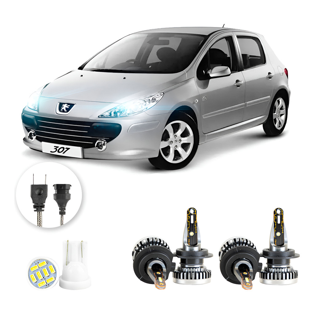 Kit Ultra Led Nano Peugeot 307 2007 A 2012 H7 H7 30000lm