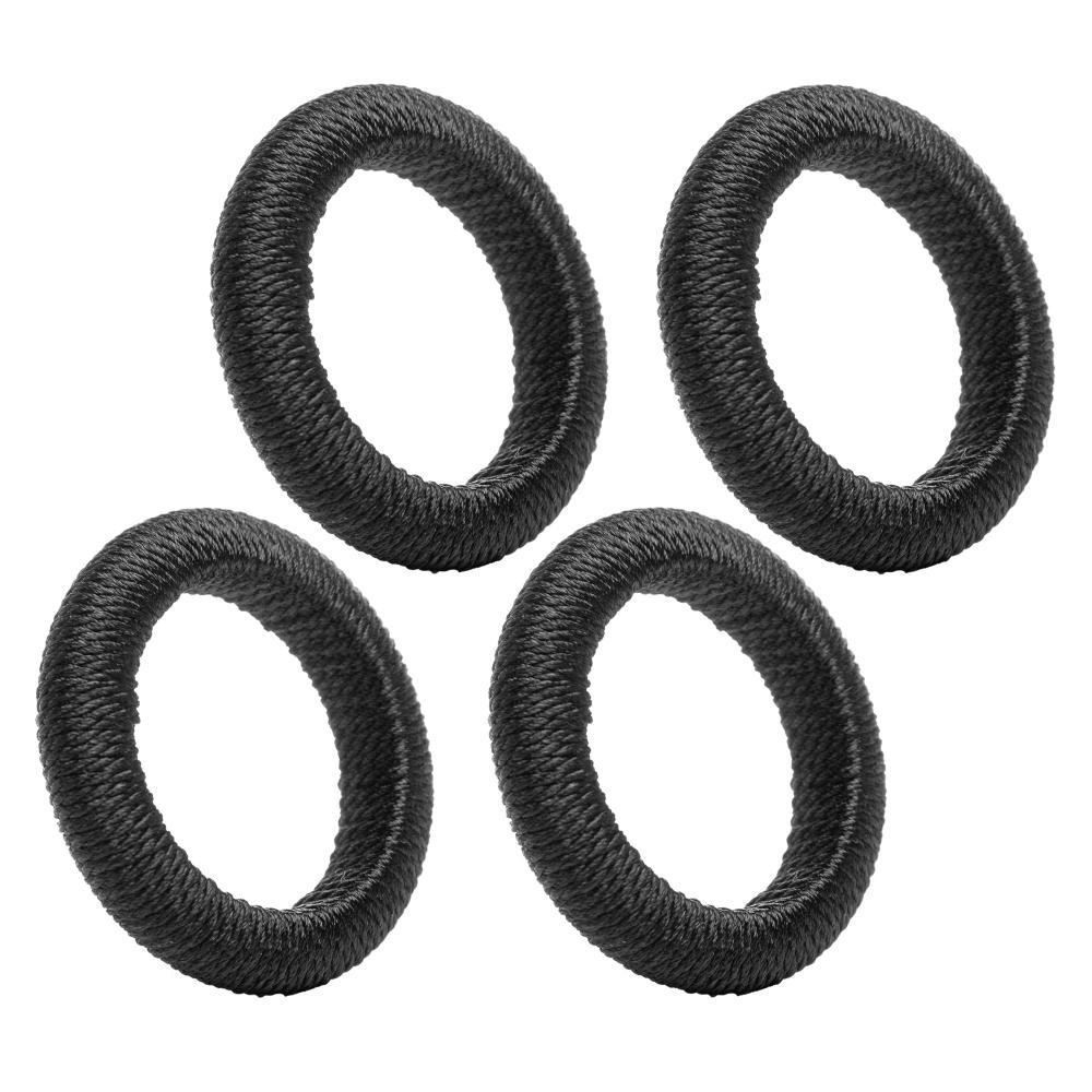 Conjunto 4 Anéis para Guardanapo Tressê Preto Plástico Lyor para Mesa Posta Jantar Almoço Decoração Elegante Sofisticada