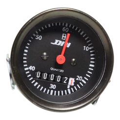 Horímetro Fundo Preto e Aro Preto 52mm Bivolt Universal - DNI 4500