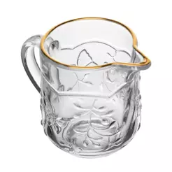 Leiteira Lyor New Butterfly Fio de Ouro Cristal 200ml Jarra Leite Café Chá Mesa Posta Cozinha Casa Elegante Presente Bar