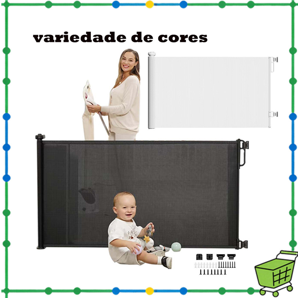 Cerca de escada retrátil de 1.5 m, sem perfuração, altura da porta de segurança, interruptor de primeira mão de 86 cm