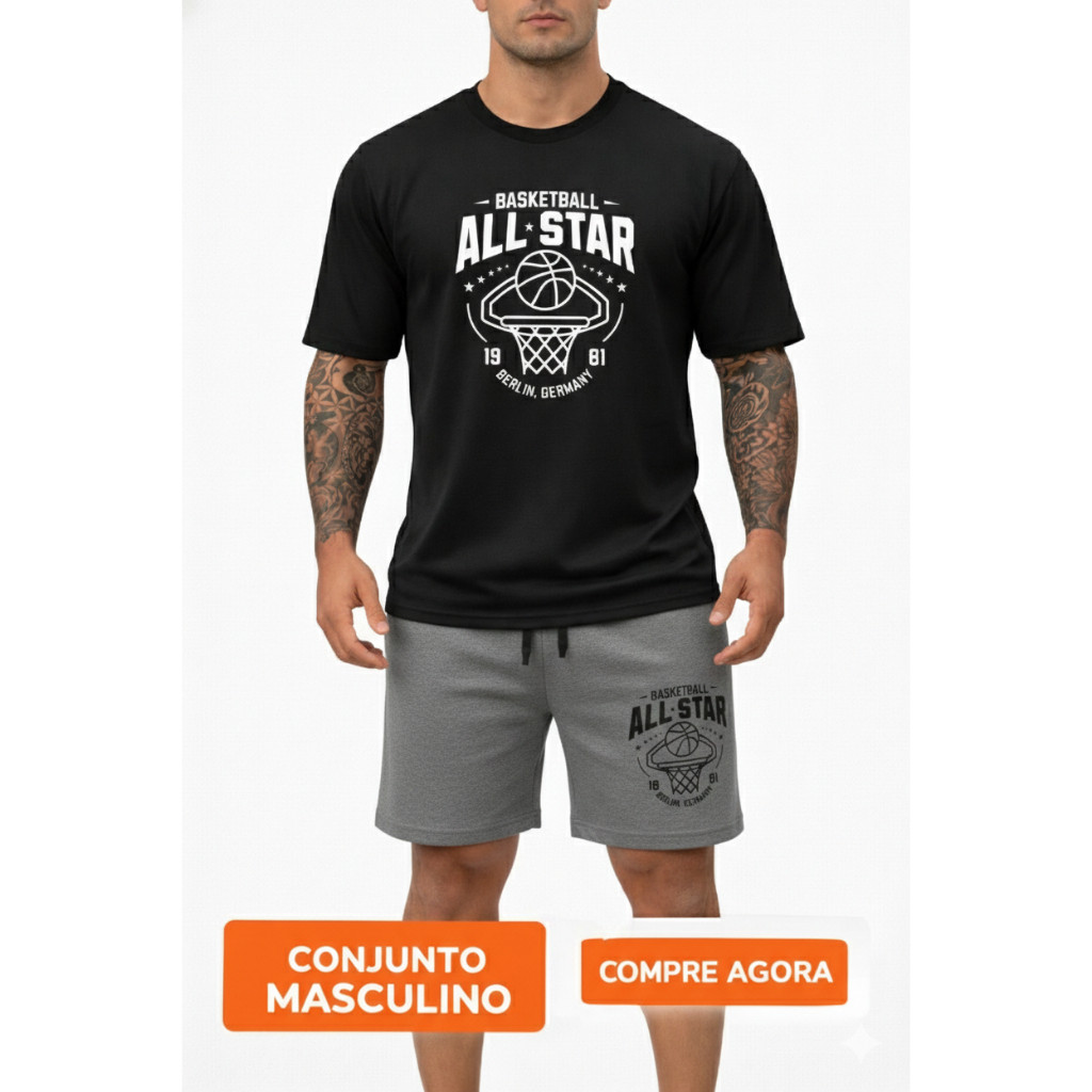Kit Conjunto Casual Regata e Bermuda Moletom PREMIUM Confortável Lançamento Toque Macio Envio Imediato