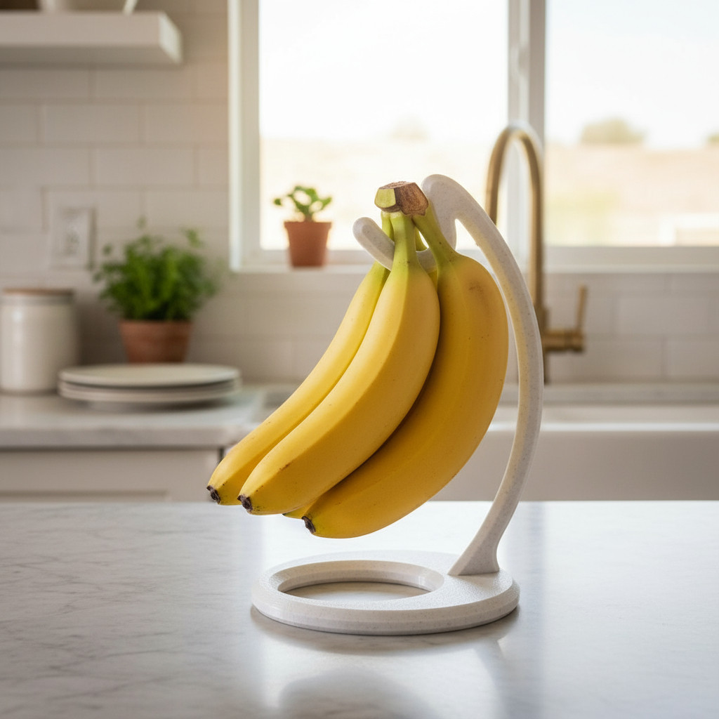 Fruteira com Gancho para Banana Organizador de Frutas Cozinha Suporte Porta Frutas Moderno