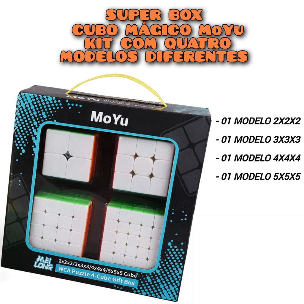 Box Kit Cubo Mágico Quadrado 4 Unidades Profissional MoYu — imagem 2 de 2