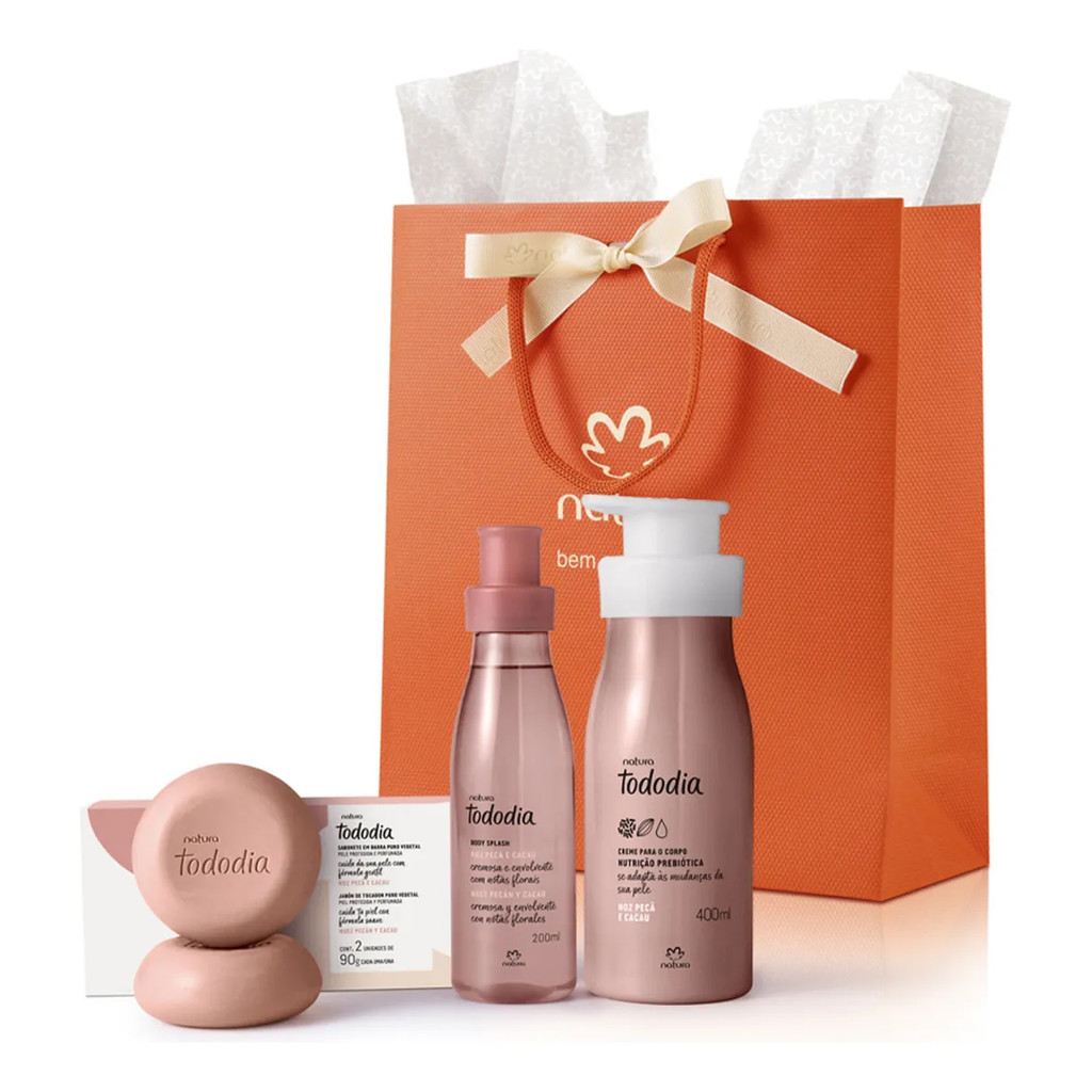 Kit Presente Tododia Noz Pecã e Cacau (Hidratante 400ml+ Body Splash 200ml+ Sabonete em barra)