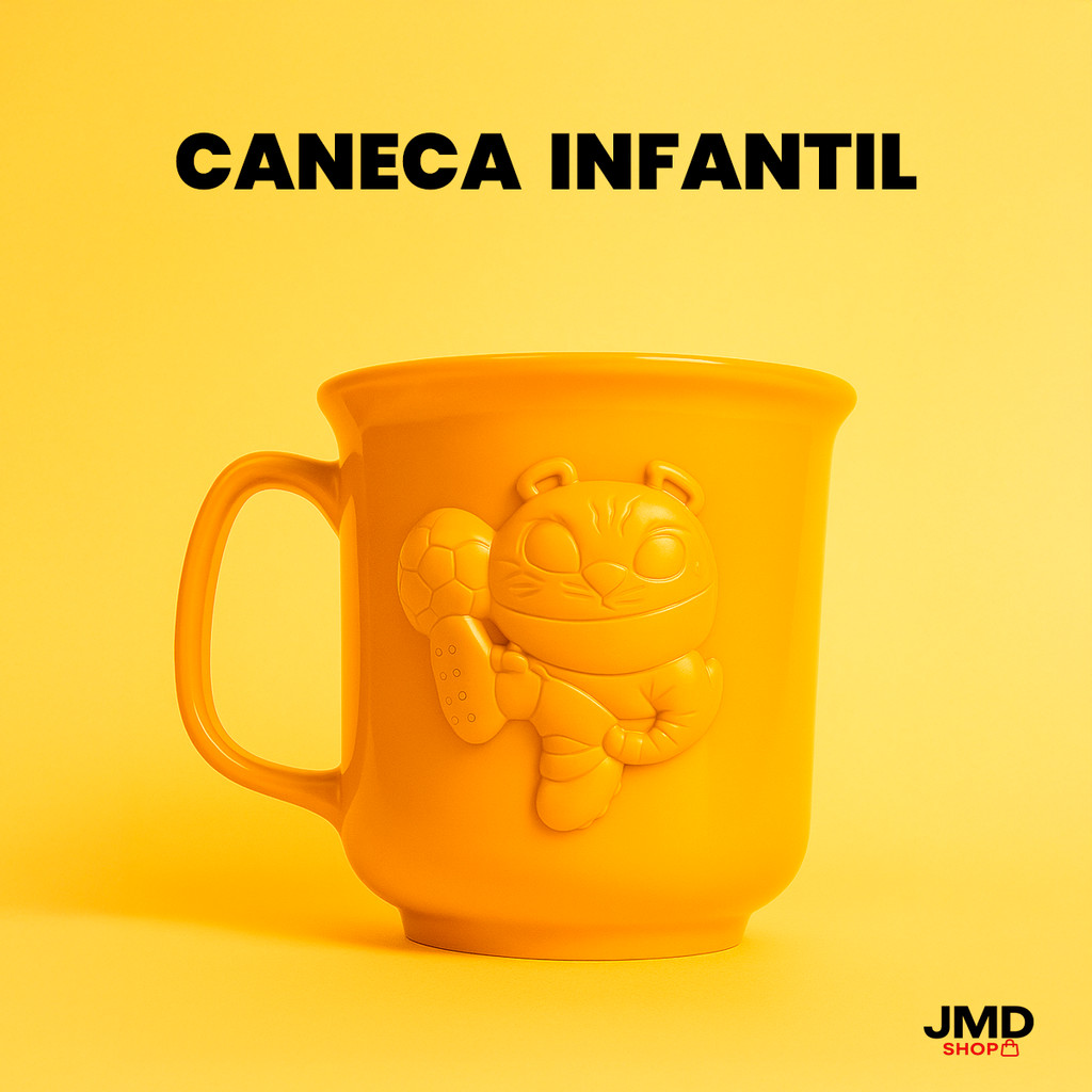 Caneca Copo Infantil 310ml Plástico Colorido Personagens Escola Criança