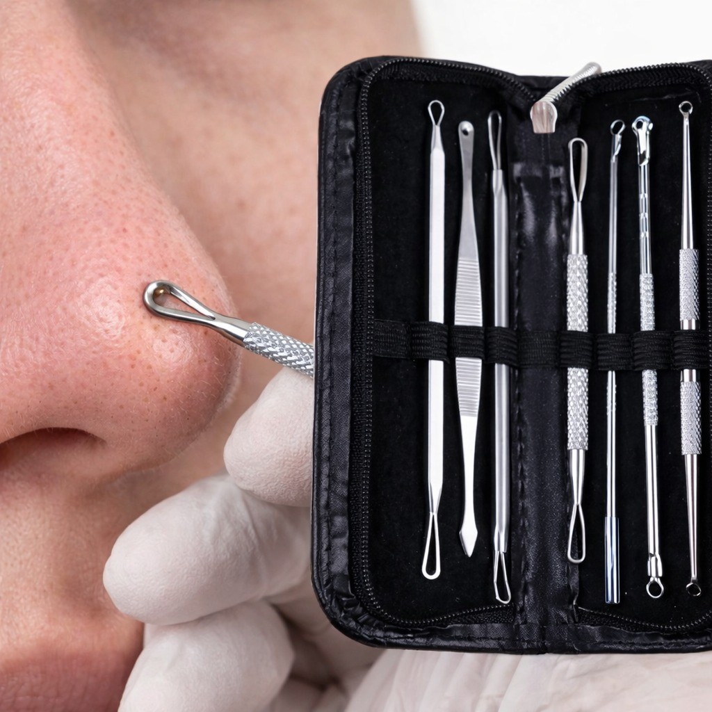 Kit 7 Pcs Extrator De Cravo Espinha Profissional Inox Limpeza Para Pele Conjunto de 7 Peças WL-2625 em Oferta na Shopee