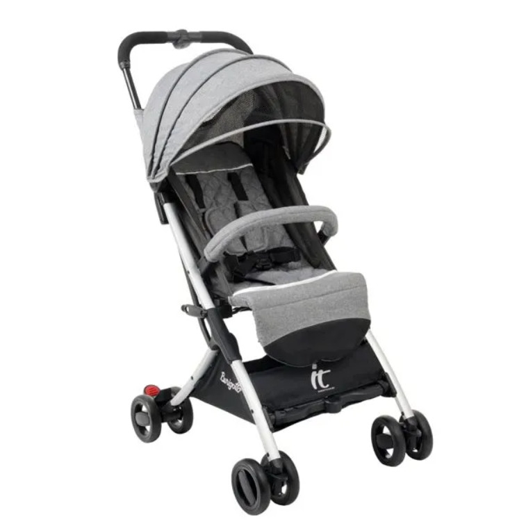 Carrinho de Bebê Burigotto IT-Metal Prata Ultracompacto até 15kg – Leve, Dobrável e Seguro