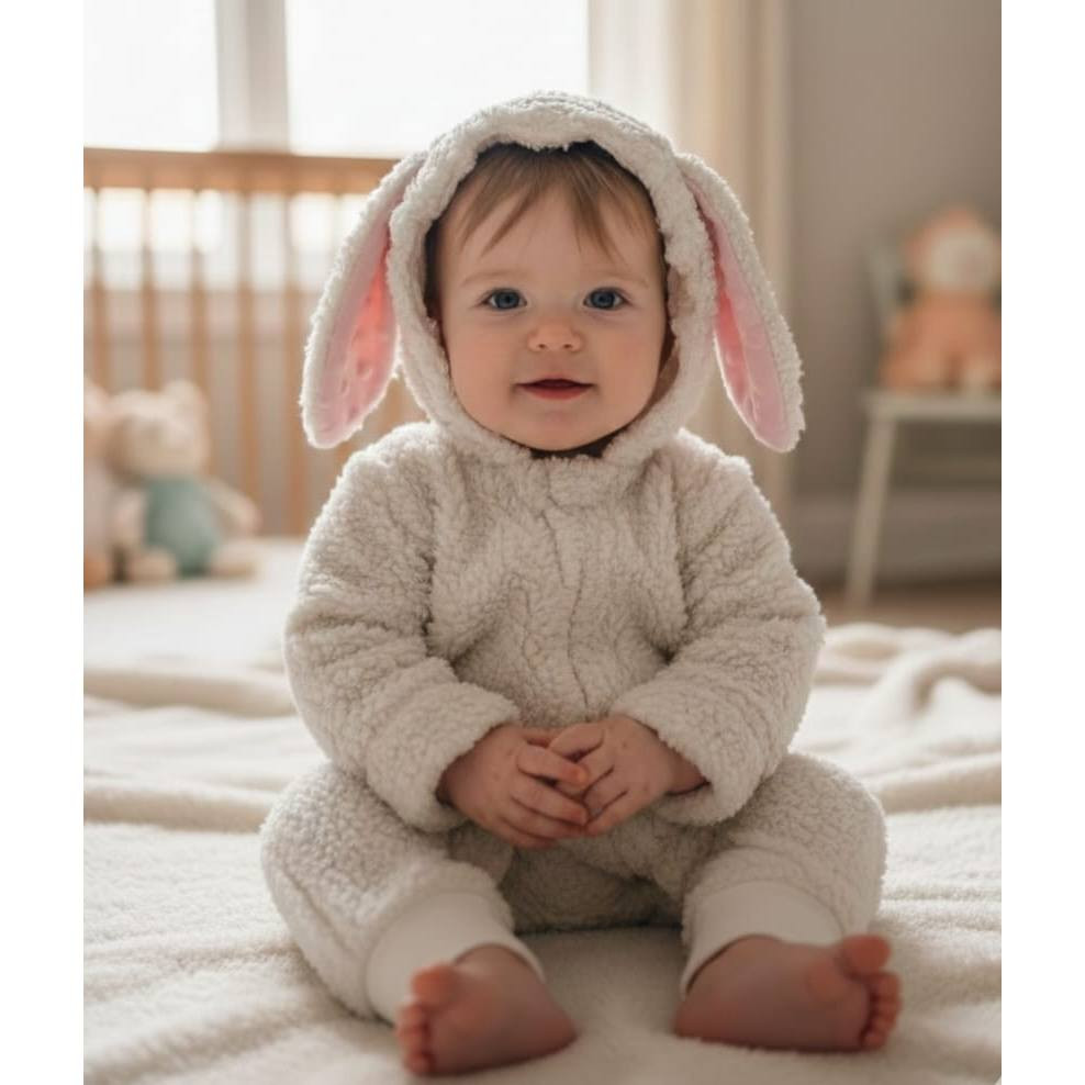 Macacão Sherpa I Antil Páscoa Coelhinho Menina Menino Off White Quente Inverno Menor Preço — R$ 42,90 em Shopee