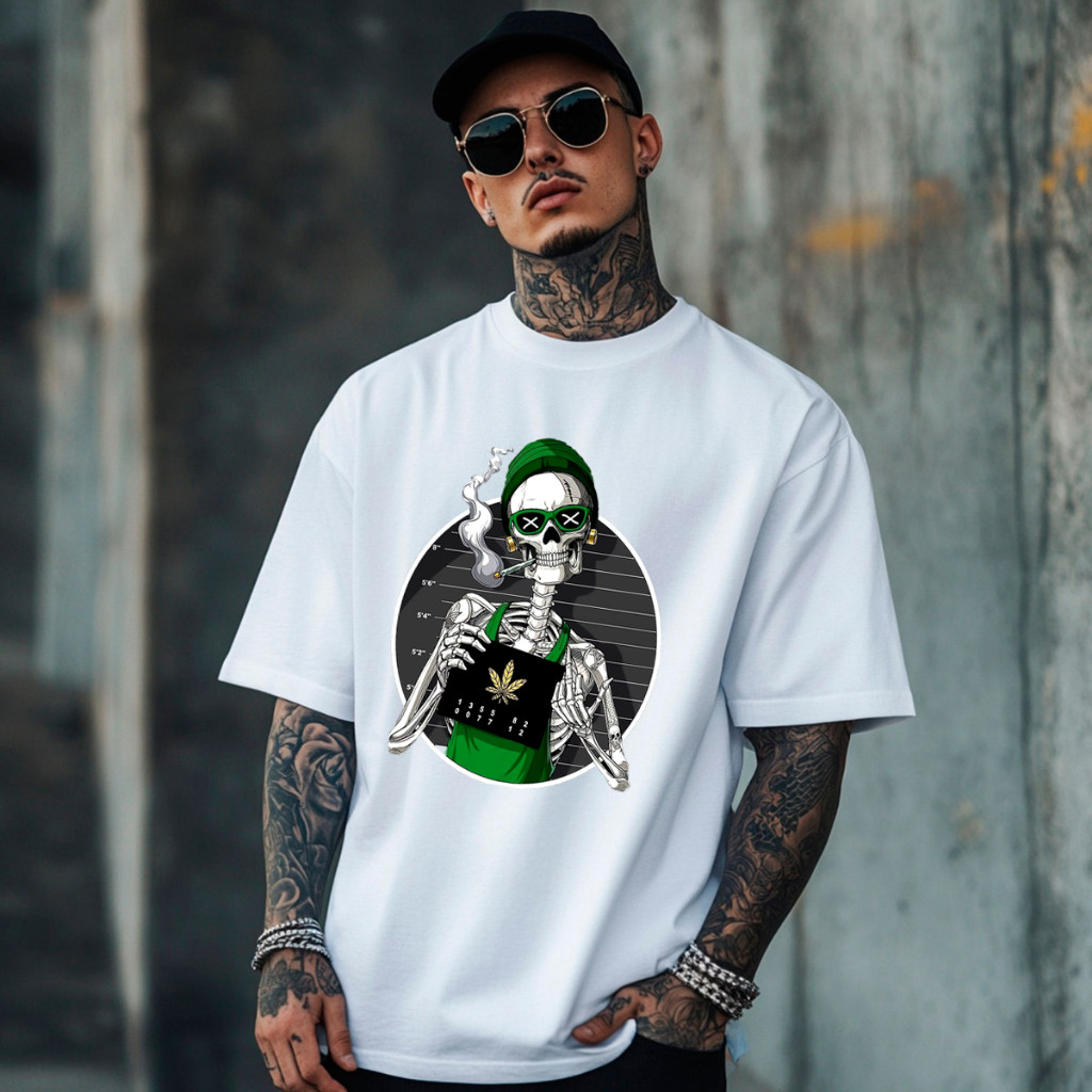 Camiseta Unissex Estampa Caveira Top Premium 100% Algodão Reforçada Diversas Cores Estiloso Street