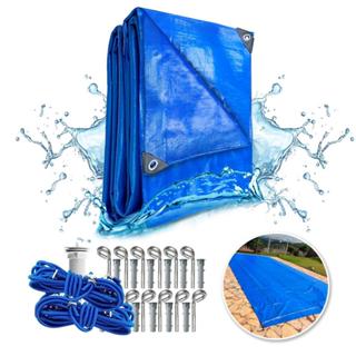 Capa Piscina Azul 5,5x2,5 Metros Econômica Proteção Contra Folhagens Com Kit Instalação em Oferta na Shopee