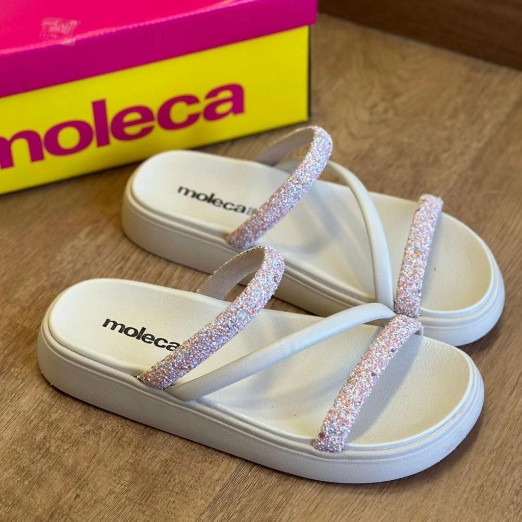 Sandália Papete Birken Brilho Blogueira Moleca 5469121 PROMOÇÃO NÃO PERCA
