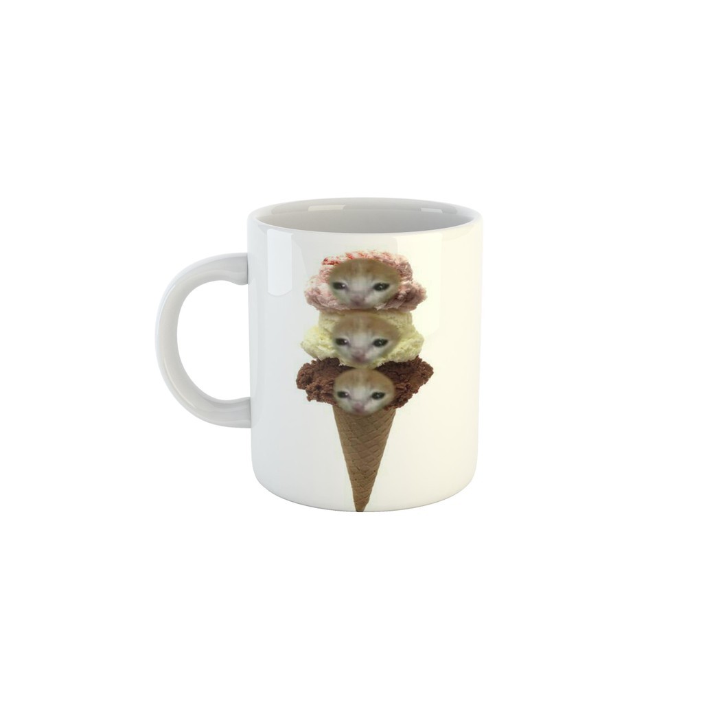 Caneca Meme Gatinhos transformados em Sorvete