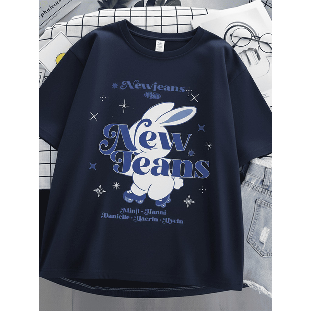 Tshirt Feminina New Jeans Estilosa Estampada Lançamento Camiseta 100% Algodão Camisetão Camisa-Estampaê