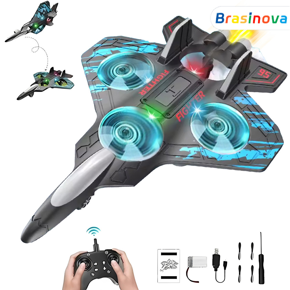 Drone de Combate EVA com Longa Autonomia, 4 Motores, Controle Remoto 2.4GHz e Resistente a Quedas