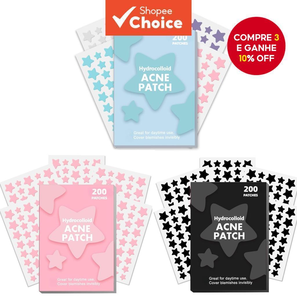 Hidrocolóide Star Pimple Patches 200Pcs Zit Blemish Cover Adesivos Cuidados Com A Pele Facial