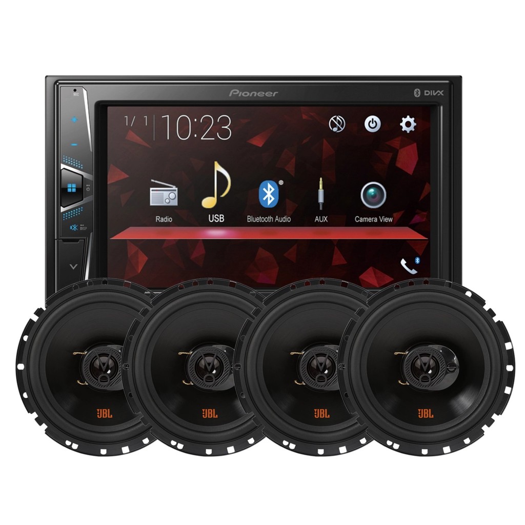 Central Multimidia Pioneer 6,2" Dmh G225 Bt + 4 Alto Falante Jbl 6 Pol Flex 6trfx55