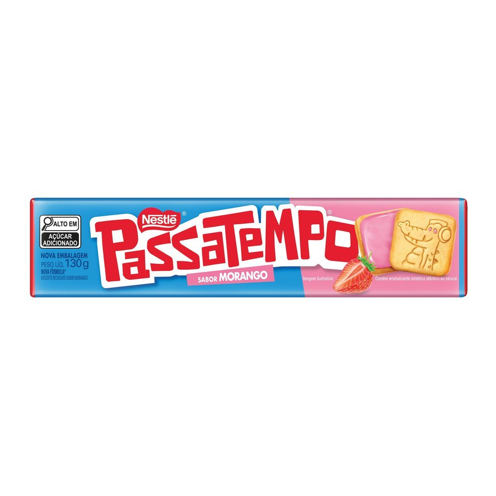 Biscoito Nestlé Passatempo Recheado Morango 130g