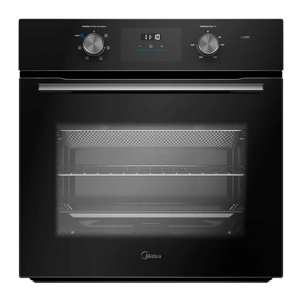 Forno Elétrico de Embutir 68 Litros Midea TSD62 Digital com Airfryer e Grill Preto 220V