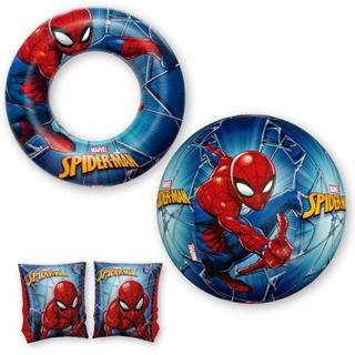 Kit Boia Circular + Bola Inflável + Boia de Braço do Homem Aranha em Oferta na Shopee