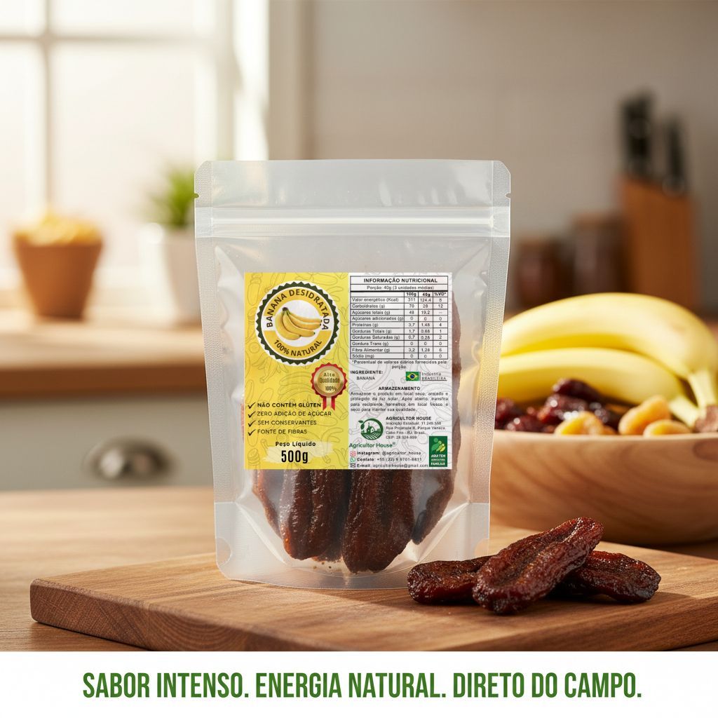 BANANA PASSA ARTESANAL 100% NATURAL  500g