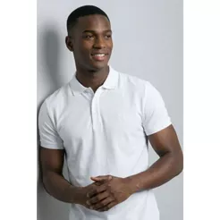 Polo Piquet Lisa Com Botão Polo Wear Branco
