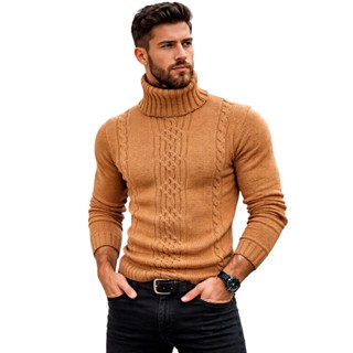 Cacharrel Casaco Blusa Tricot Lã Masculina Canelada Gola Alta MP818 em Oferta na Shopee