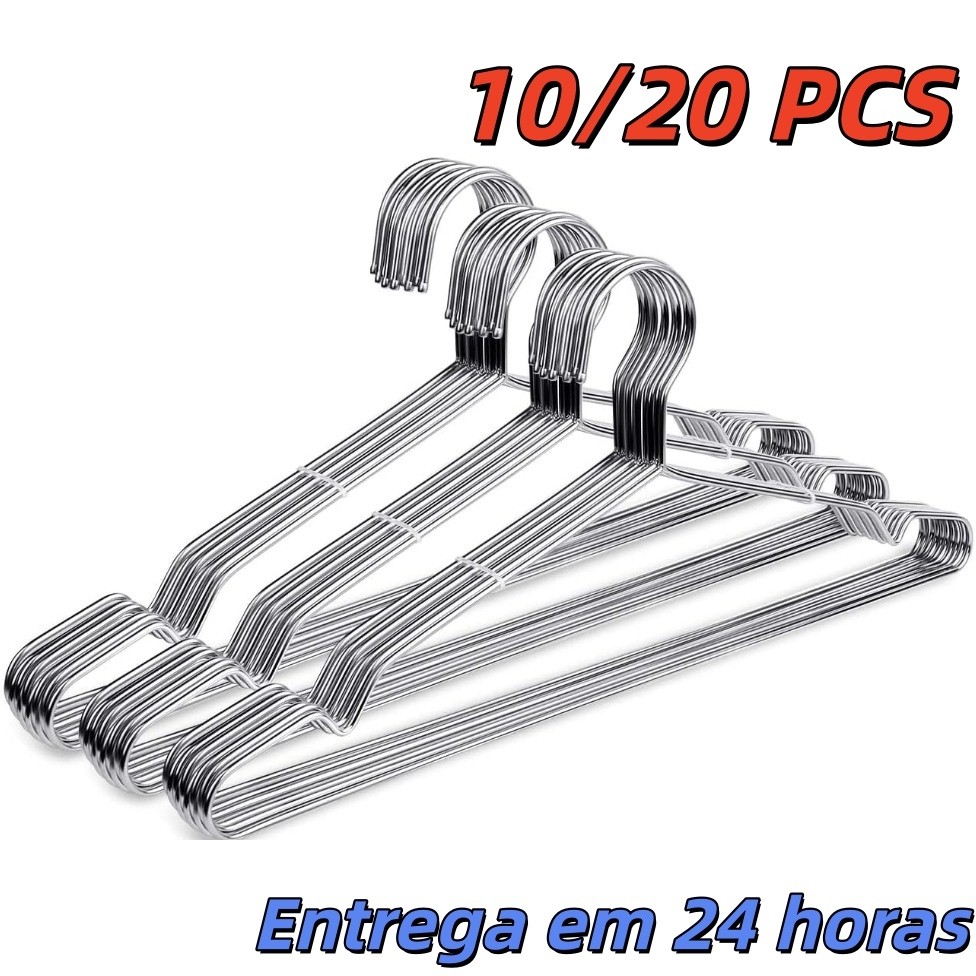 Cabides Titureiro De Luxo Em Aço Cromado Executivo Reforçado Organizar Roupas Closet Qualidade