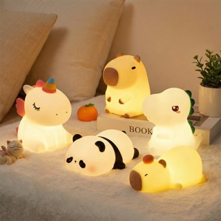 Luminária Abajur Silicone LED Touch Recarregável 7 Cores Unicórnio Panda Kapibala Quarto Bebê Infantil em Oferta na Shopee