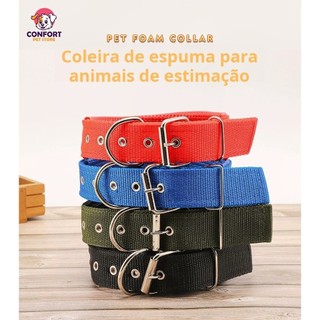 Coleira Ajustável Forrada para Cachorros e Gatos – Conforto e Segurança Coleiras para cãe…