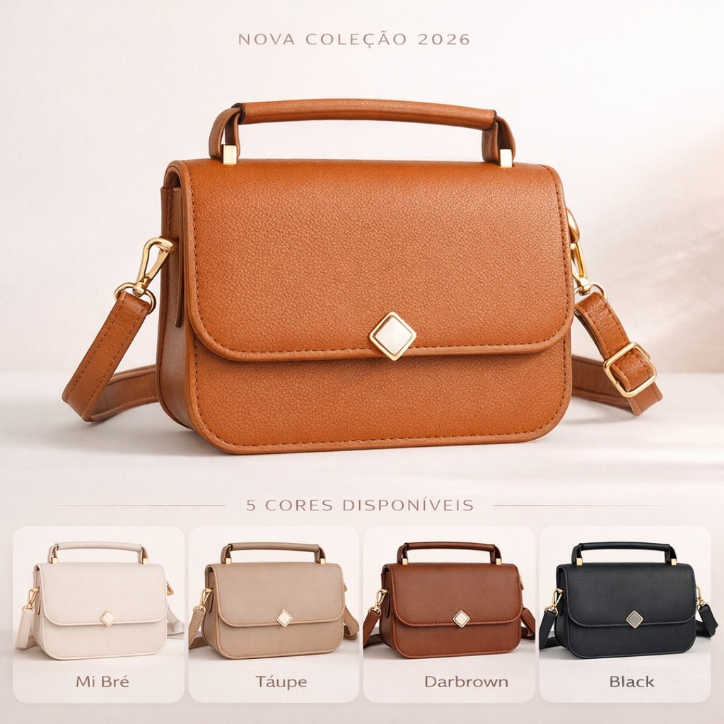 Bolsa Feminina Transversal e Ombro com Alça Ajustável Estilo Moderno Casual em Oferta na Shopee
