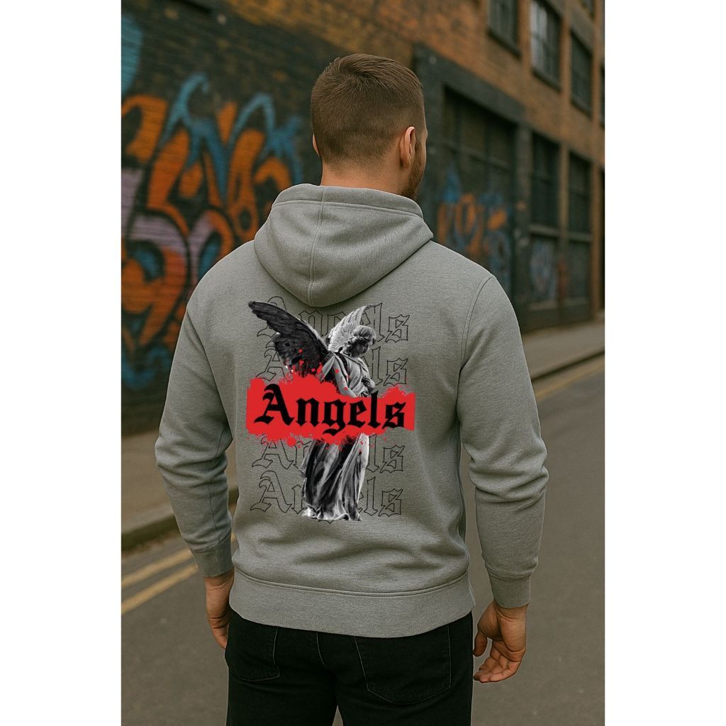 Casaco Moletom Canguru Estampado Anjo Angel Masculino Flanelado Confortável Look Street