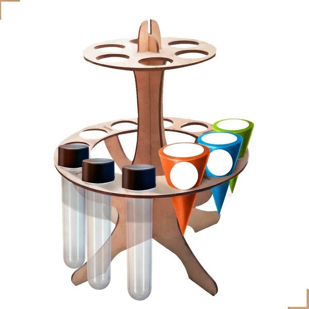 Porta Cone Tubete Em Mdf Suporte Festa Decoração Kit 4 Un em Oferta na Shopee