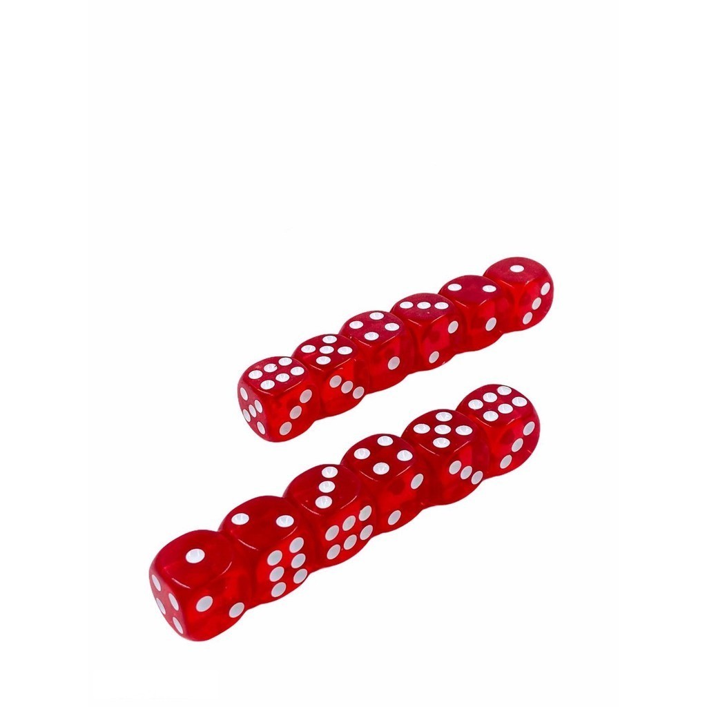 Kit 12 pcs Dados P/jogo De Salao Vermelho 6 Faces vi