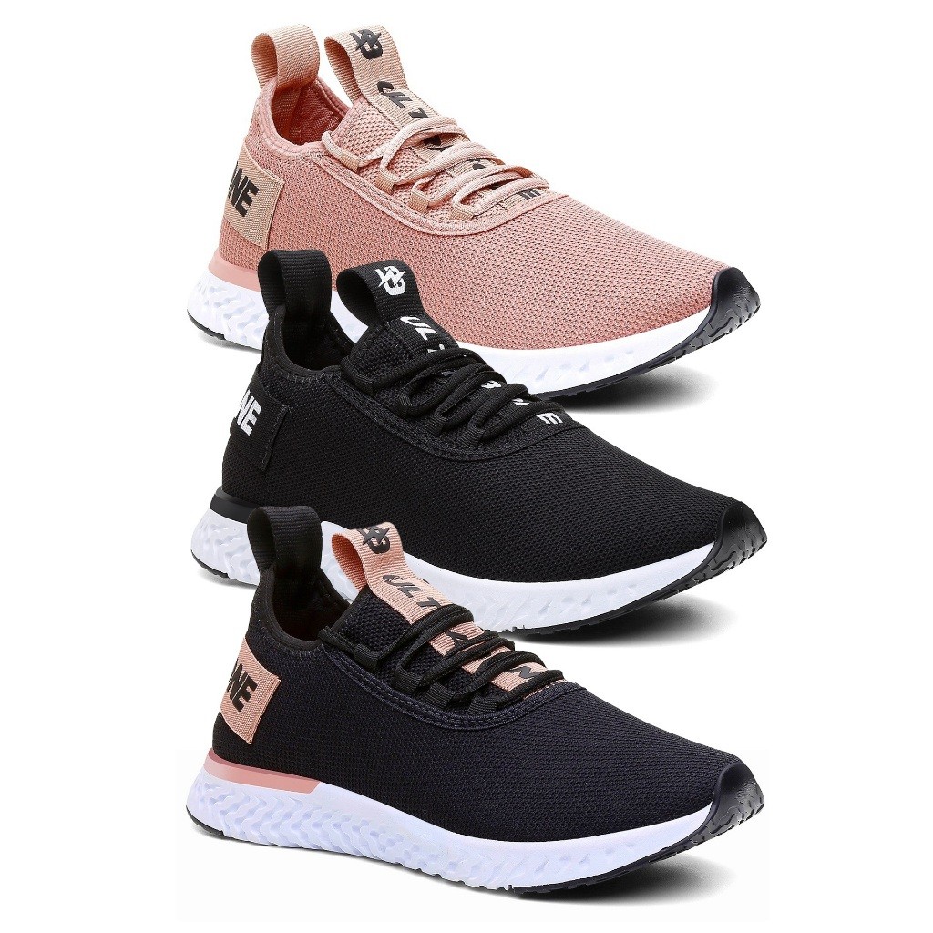 Promoção Imperdível Kit 3 Tênis Ultrabone Feminino Unissex Premium Corrida Academia Esporte Confortável