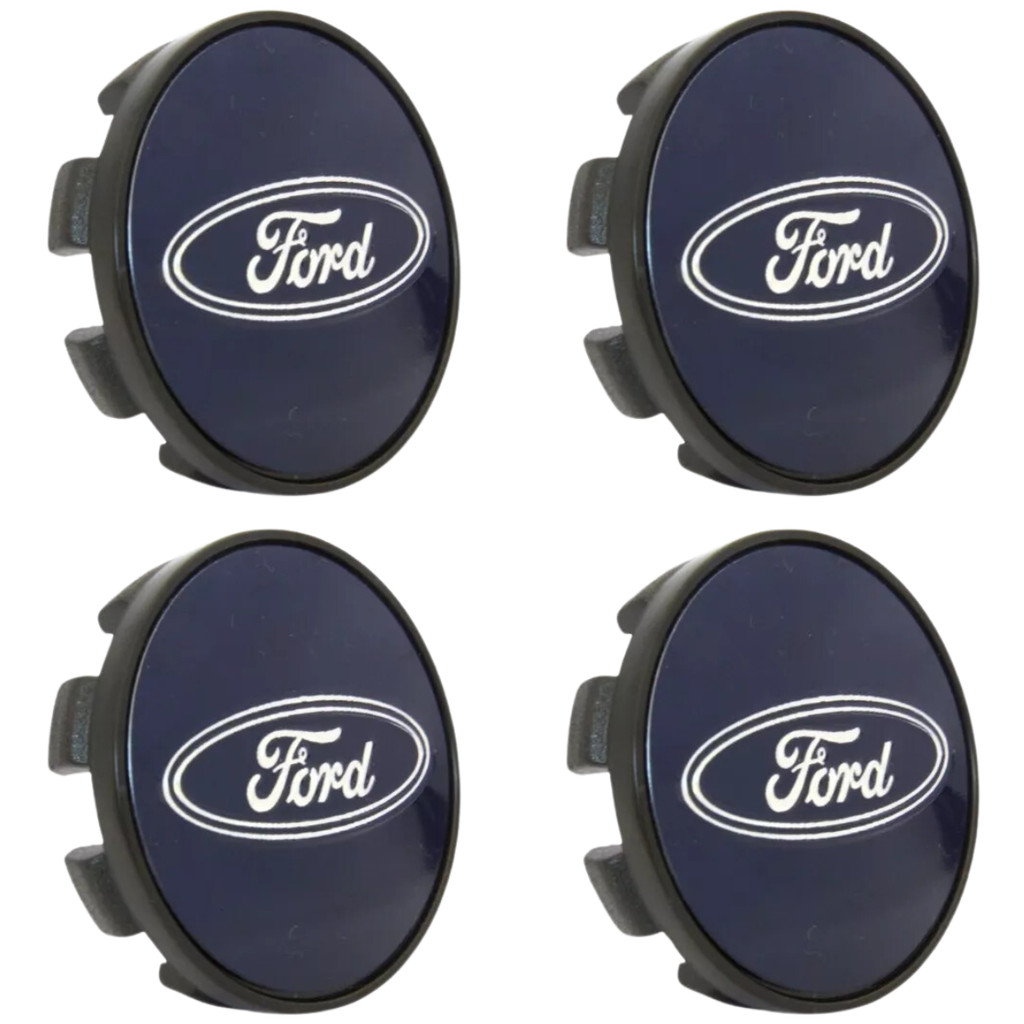 Kit Jogo 4 Calotinhas Miolo Centro de Roda Ford Azul 55mm Roda Liga Leve