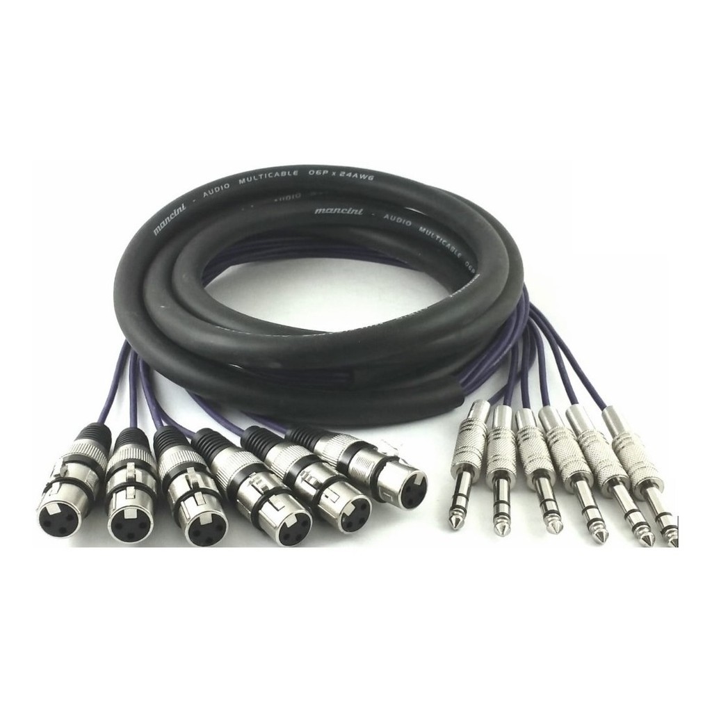 Multicabo Para Powerplay 6 Vias 6xlr Fêmea X 6p10 St - 7 Mt