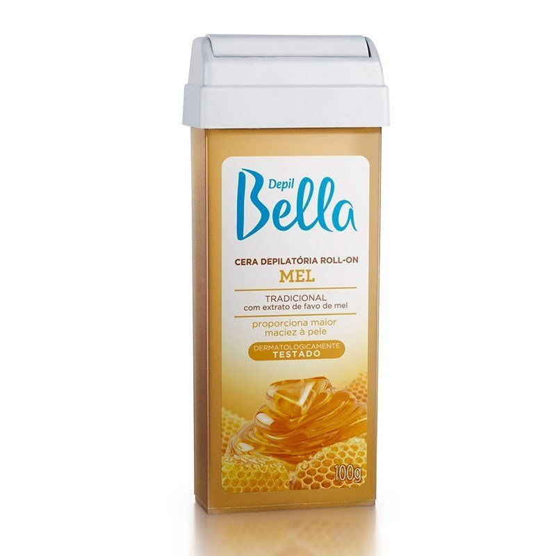 Cera Depil Bella Refil Roll-On Mel 100g em Oferta na Shopee