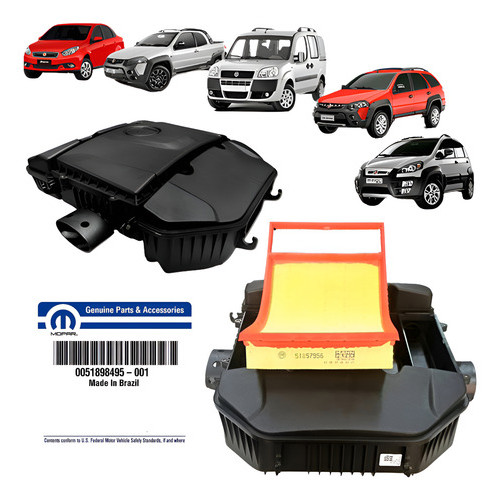 Caixa Filtro Ar E-torq Fiat Palio Weekend 2010 2011 51898495 Doblo Grand Siena Idea Strada