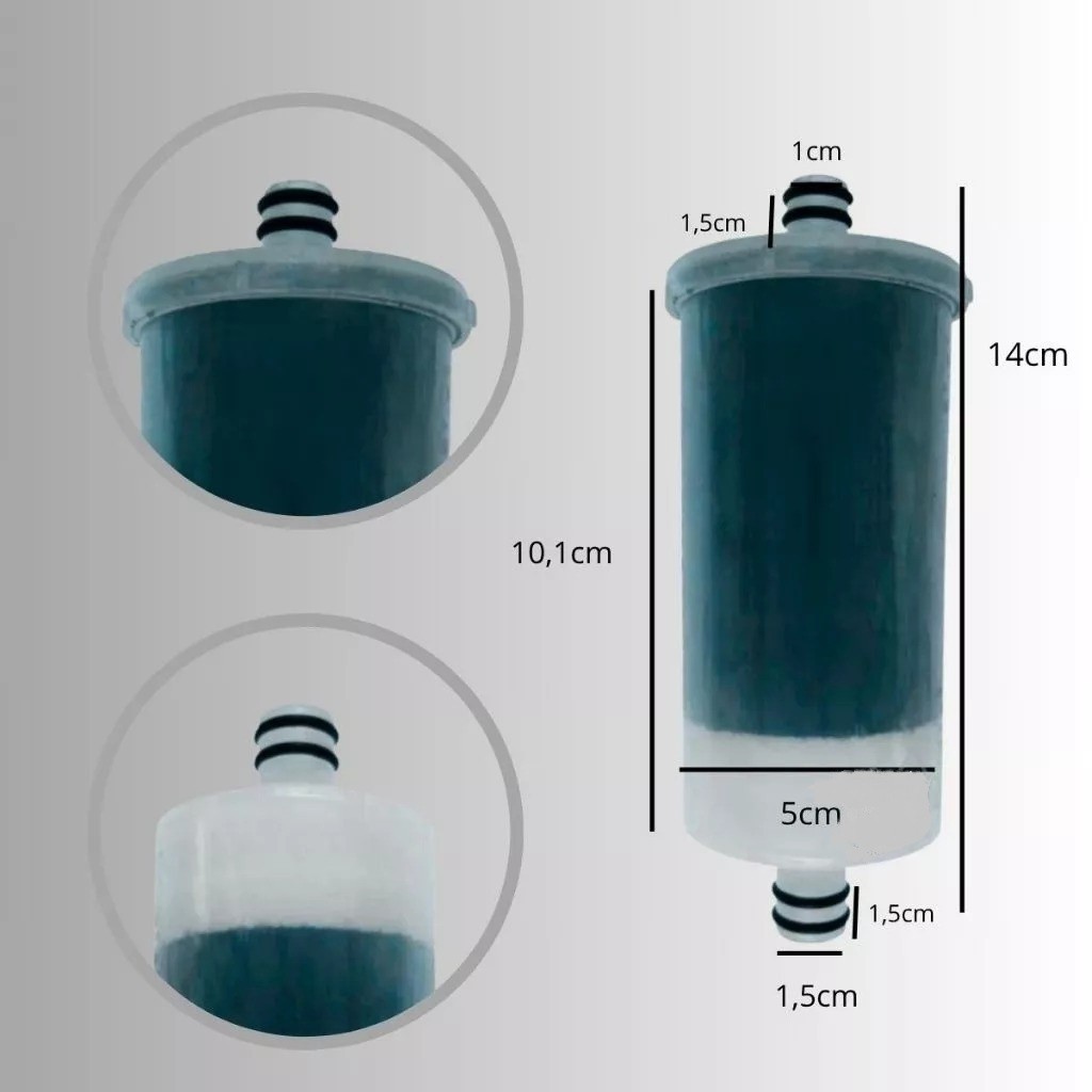 Refil Universal Para Filtros Torneira Gourmet Vela Carvão Ativado Pró-Saúde Universal Vela
